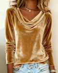 Taylor™ | Luxurious Velvet Drape-Neck Top