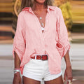 Brisa | Women's Linen Button Down Shirt Long Sleeve Oversized Top