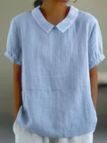 Ivy | Women's Peter Pan Collar Short Sleeve Casual Top
