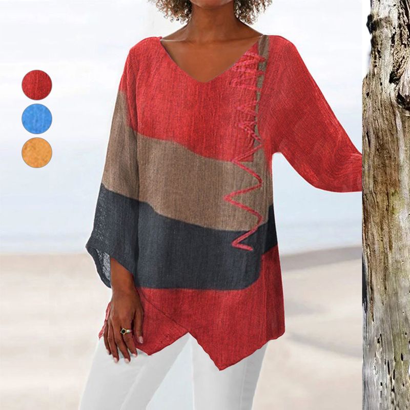 Crystal™ | Artistic Long Shirt with V-Neck